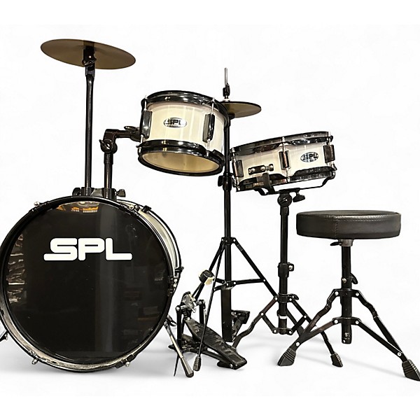 Used SPL 3 Piece LIL KICKER WHITE Drum Kit