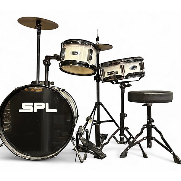 Used SPL 3 Piece LIL KICKER WHITE Drum Kit
