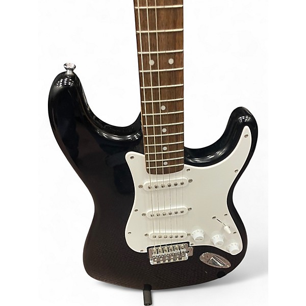 Used Squier Stratocaster Black Solid Body Electric Guitar