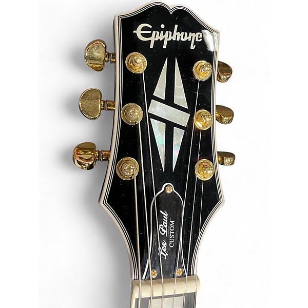 Used Epiphone Les Paul Custom Antique Ivory Solid Body Electric Guitar