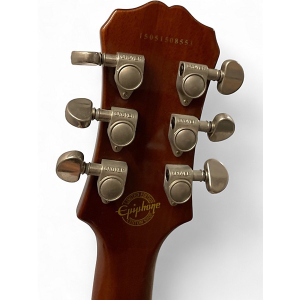 Used 2015 Epiphone Les Paul Traditional Pro Iced Tea Solid Body Electric Guitar