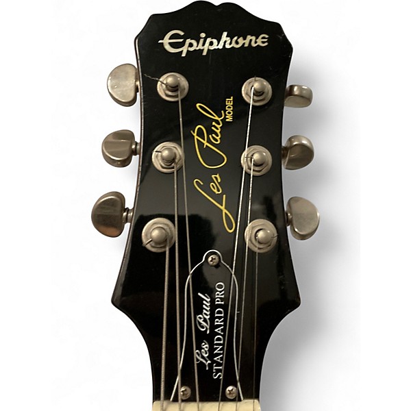 Used 2015 Epiphone Les Paul Traditional Pro Iced Tea Solid Body Electric Guitar