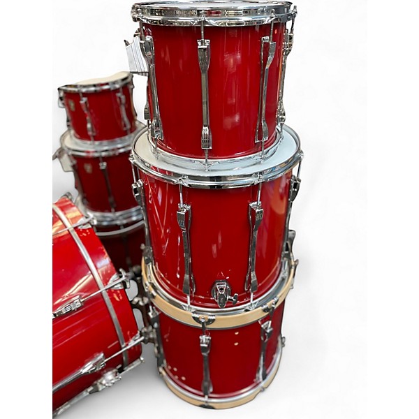 Vintage 1990s Ludwig 6 Piece Super Classic Crimson Red Drum Kit