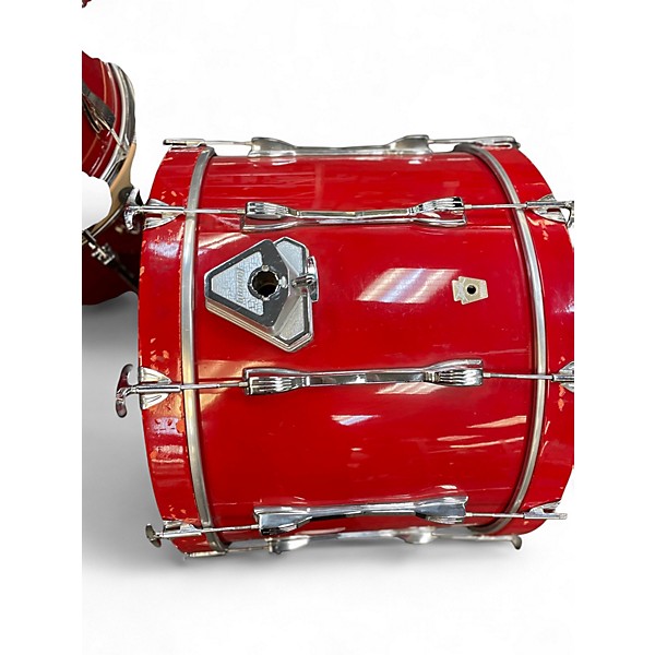 Vintage 1990s Ludwig 6 Piece Super Classic Crimson Red Drum Kit