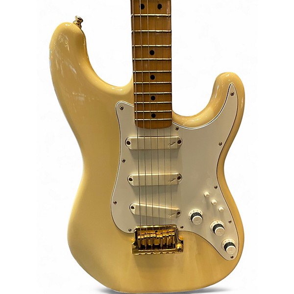Vintage 1983 Fender ELITE GOLD White Solid Body Electric Guitar