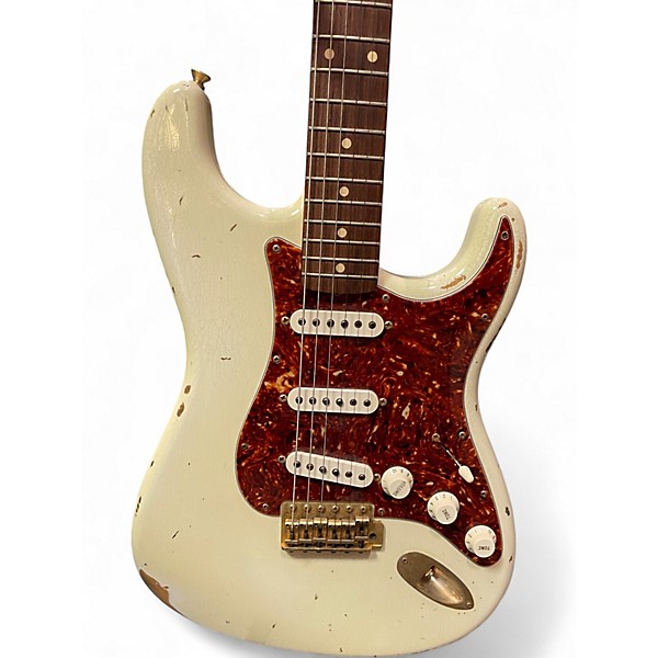 Used 2002 Fender 1960 Relic Stratocaster Olympic White Solid Body Electric Guitar