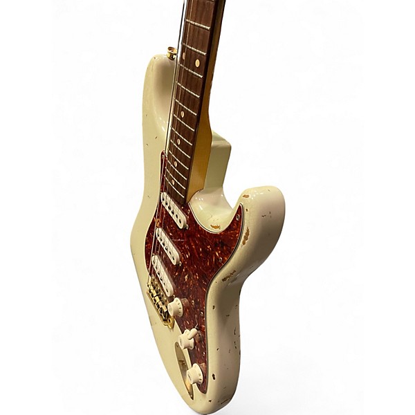 Used 2002 Fender 1960 Relic Stratocaster Olympic White Solid Body Electric Guitar