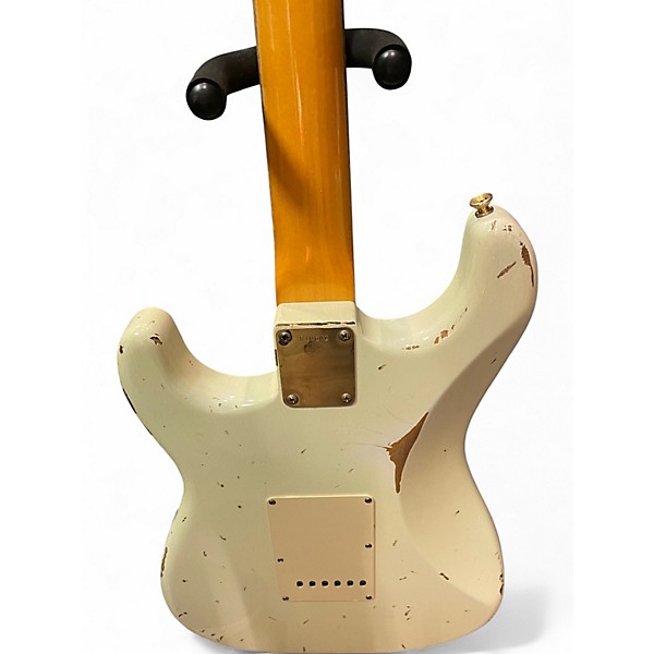 Used 2002 Fender 1960 Relic Stratocaster Olympic White Solid Body Electric Guitar