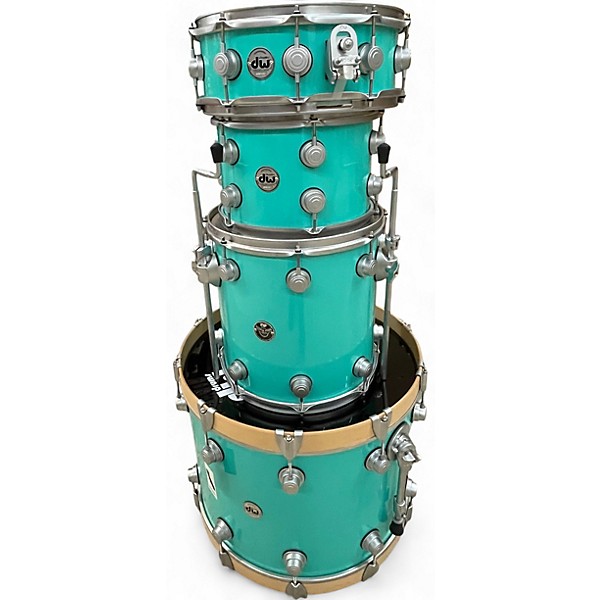 Used DW 4 Piece Collector's Series Seafoam Green Drum Kit
