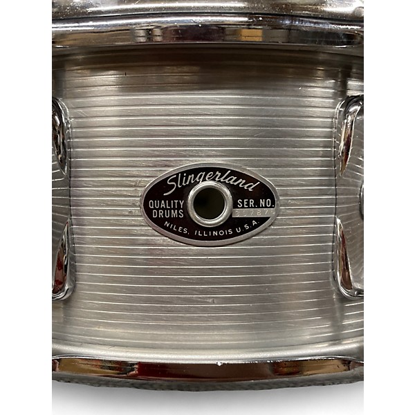 Used Slingerland 5X14 ribbed 10 lug aluminum brushed Drum