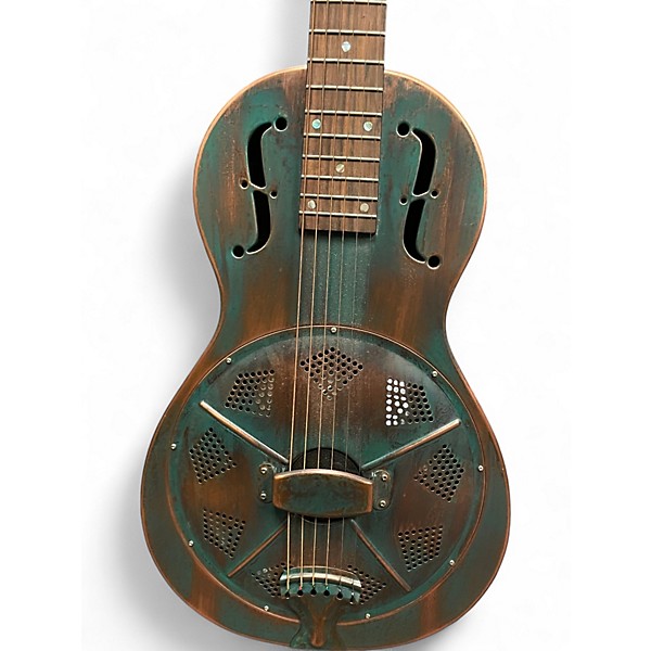 Used Recording King RM993-VG Distressed Vintage Green Resonator Guitar
