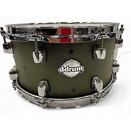 Used ddrum 13X7 Dominion Birch Olive Green Sparkle Drum