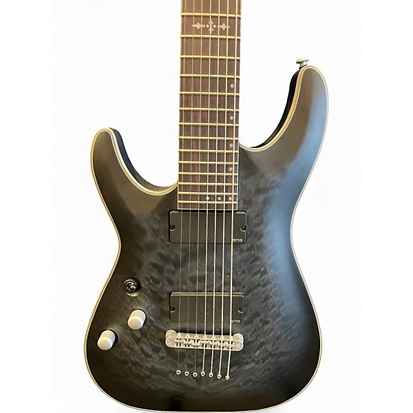 Used Schecter Guitar Research C7 Platinum LH Translucent Black Electric Guitar