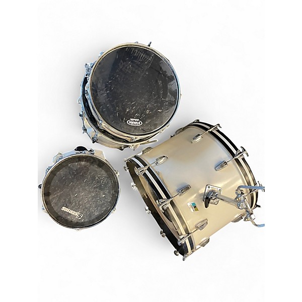 Vintage 1980s Ludwig 5 Piece Keystone White Drum Kit