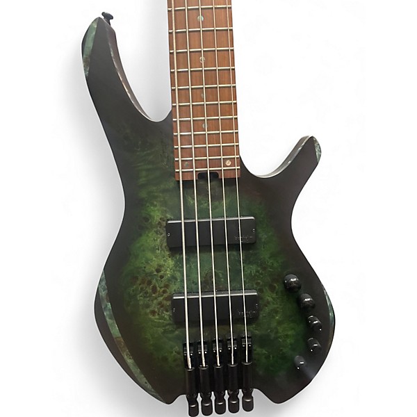 Used Cort Space 5 Star Dust Green Electric Bass Guitar