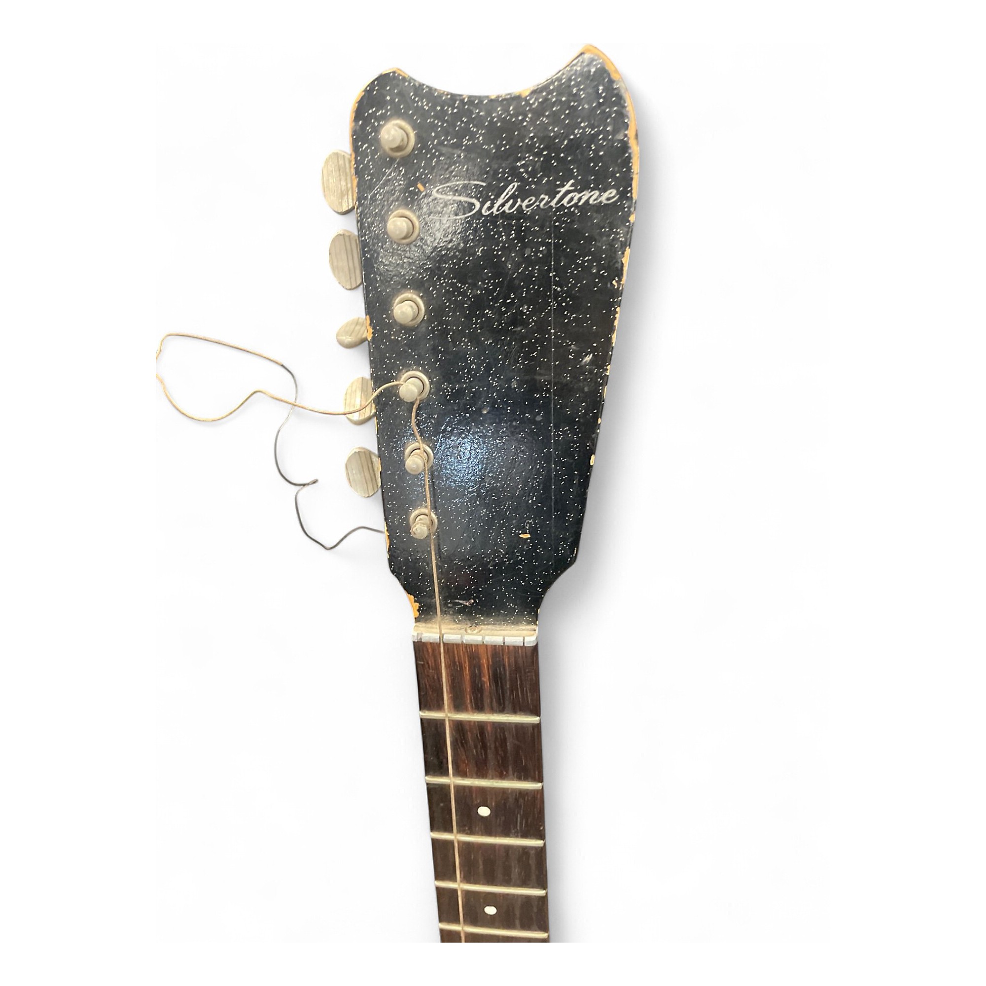 Vintage 1962 Silvertone 1448 Black Solid Body Electric Guitar