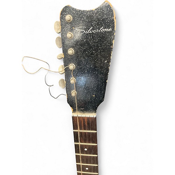 Vintage 1962 Silvertone 1448 Black Solid Body Electric Guitar