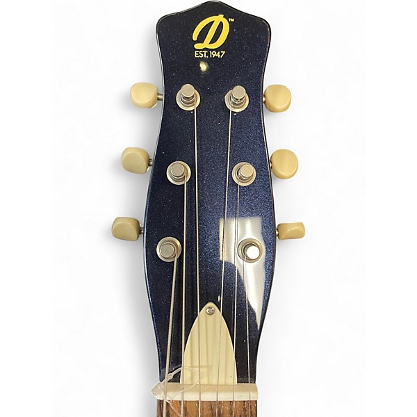 Used Danelectro 59 Triple Divine BLUE METALLIC Solid Body Electric Guitar