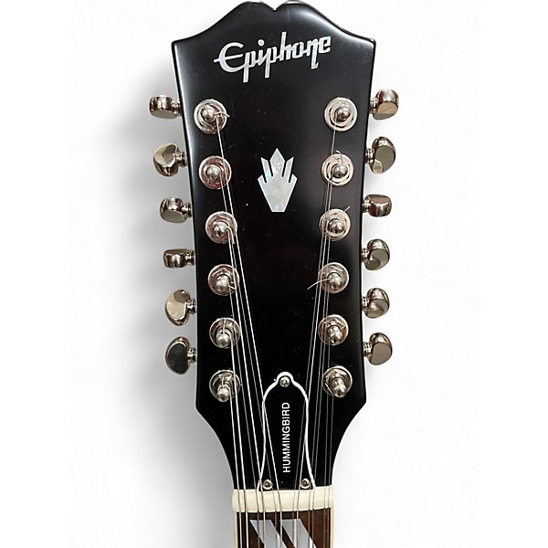 Used Epiphone Hummingbird 12 String Aged Cherry Sunburst 12 String Acoustic Electric Guitar