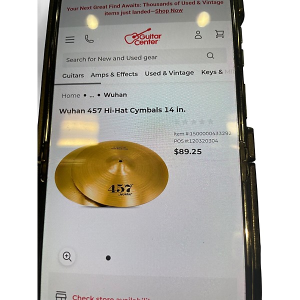 Used Wuhan Cymbals & Gongs Multiple 457 pack Cymbal