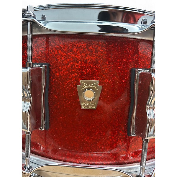 Used Ludwig 14X6.5 Classic Maple SNARE  RED SPARKLE Drum