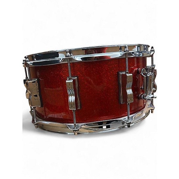 Used Ludwig 14X6.5 Classic Maple SNARE  RED SPARKLE Drum