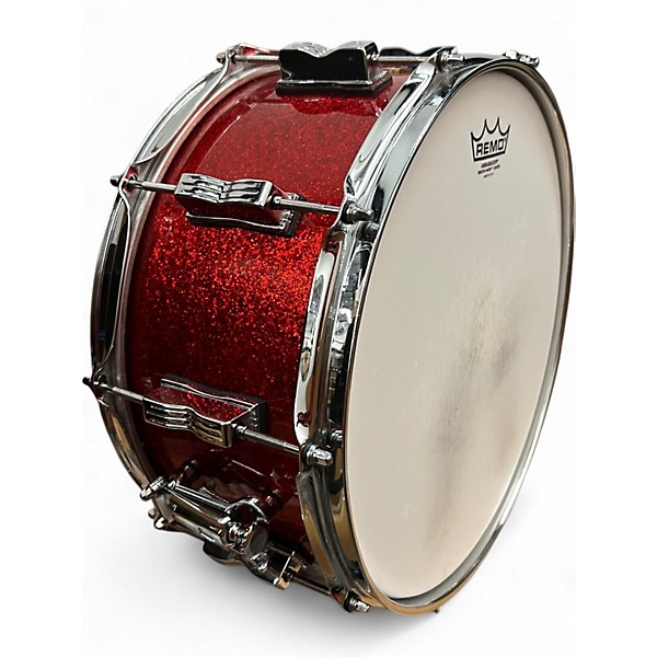 Used Ludwig 14X6.5 Classic Maple SNARE  RED SPARKLE Drum