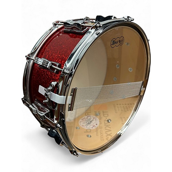 Used Ludwig 14X6.5 Classic Maple SNARE  RED SPARKLE Drum