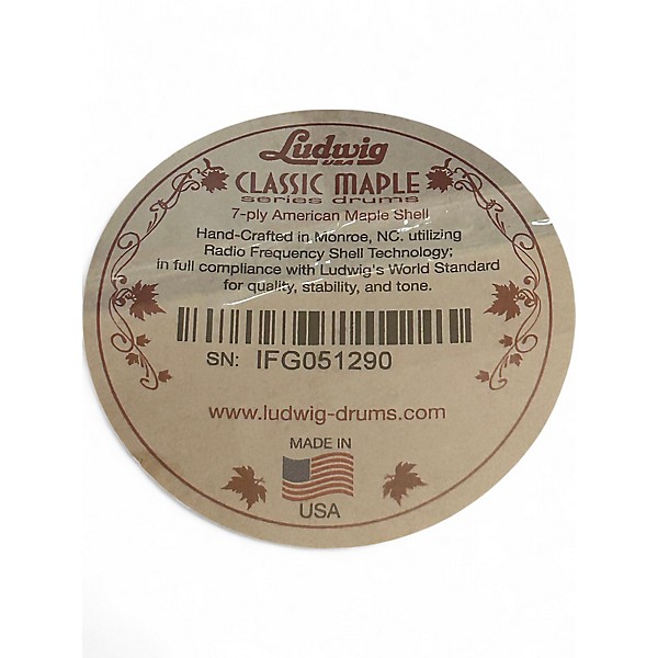 Used Ludwig 14X6.5 Classic Maple SNARE  RED SPARKLE Drum