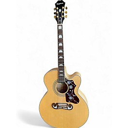 Used Epiphone EJ200SCE Natural Acoustic Electric Guitar