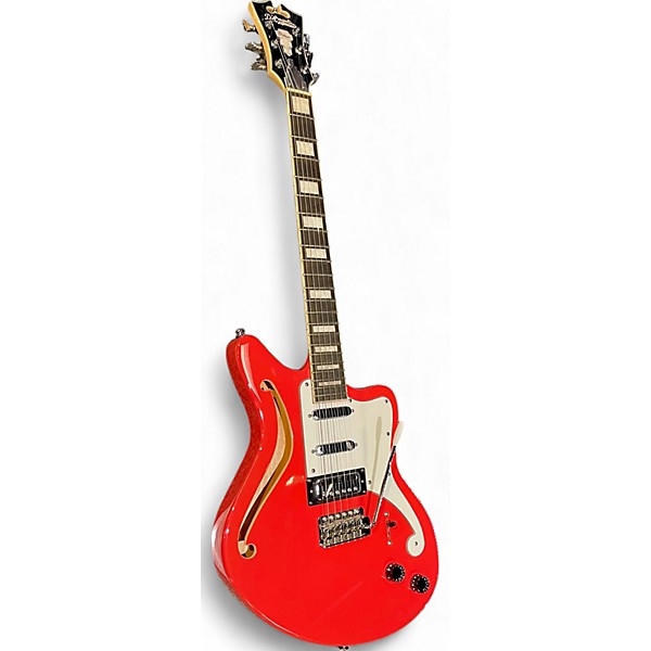 Used D'Angelico Premier Bedford SH Fiesta Red Hollow Body Electric Guitar