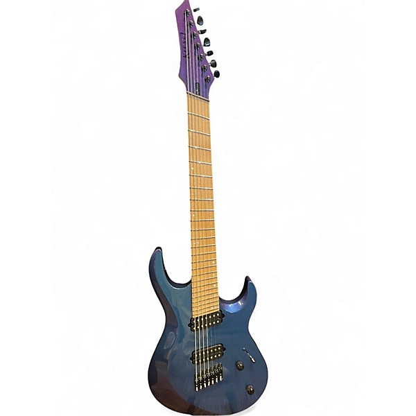 Used Kiesel ARIES 7 STRING BLUE-PURPLE SPARKLE Solid Body Electric Guitar