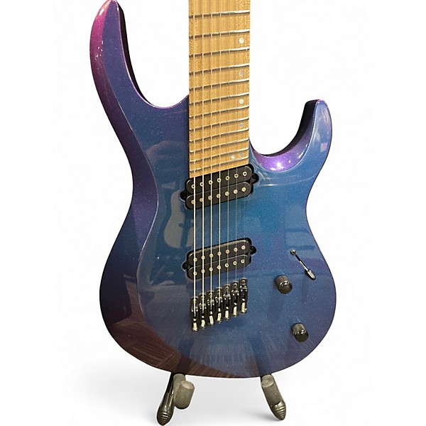 Used Kiesel ARIES 7 STRING BLUE-PURPLE SPARKLE Solid Body Electric Guitar