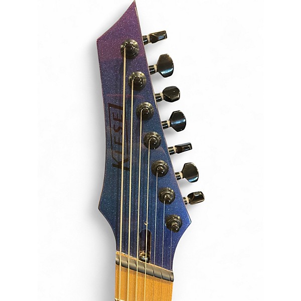 Used Kiesel ARIES 7 STRING BLUE-PURPLE SPARKLE Solid Body Electric Guitar