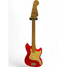 Used Squier Bronco Candy Apple Red Electric Bass Guitar