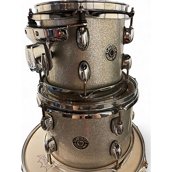 Used Gretsch Drums 7 Piece Catalina Maple Metallic Silver Drum Kit