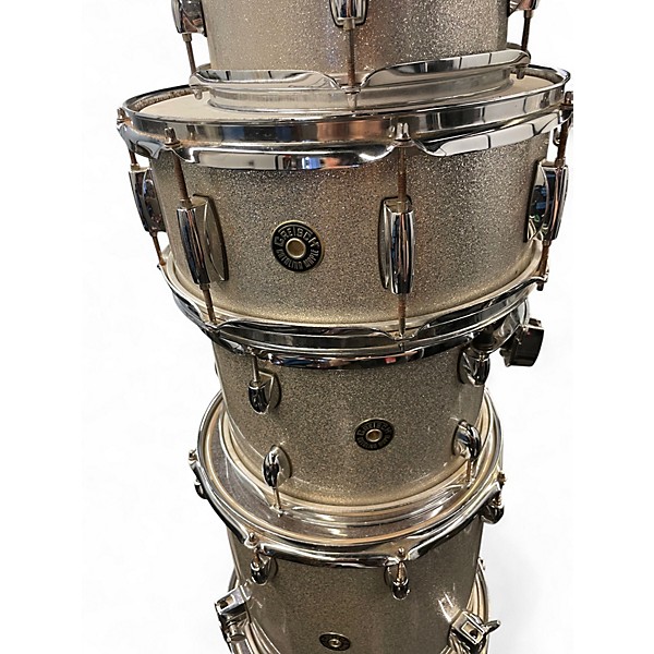 Used Gretsch Drums 7 Piece Catalina Maple Metallic Silver Drum Kit