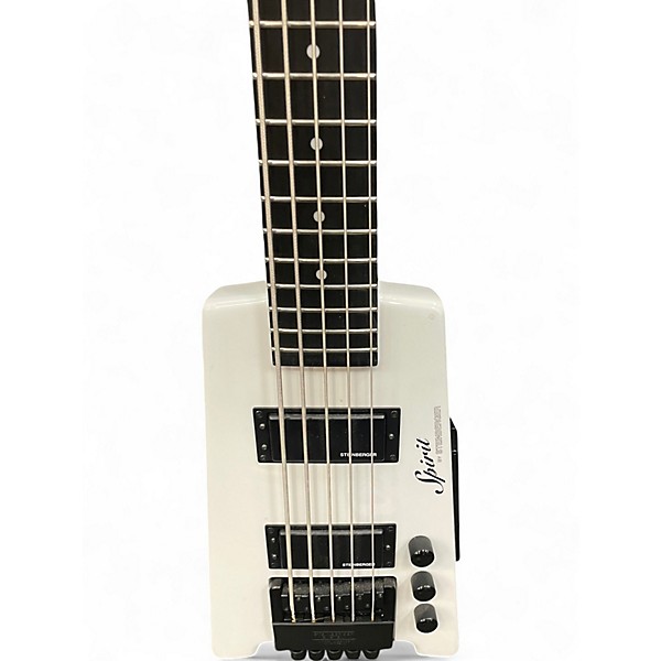 Used Steinberger XT25 Spirit 5 String White Electric Bass Guitar