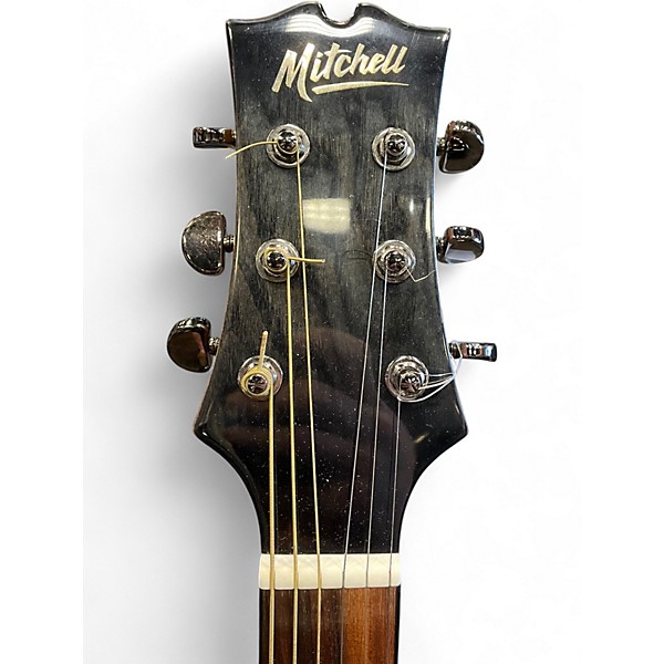 Used Mitchell MX430QAB Trans Black Acoustic Electric Guitar