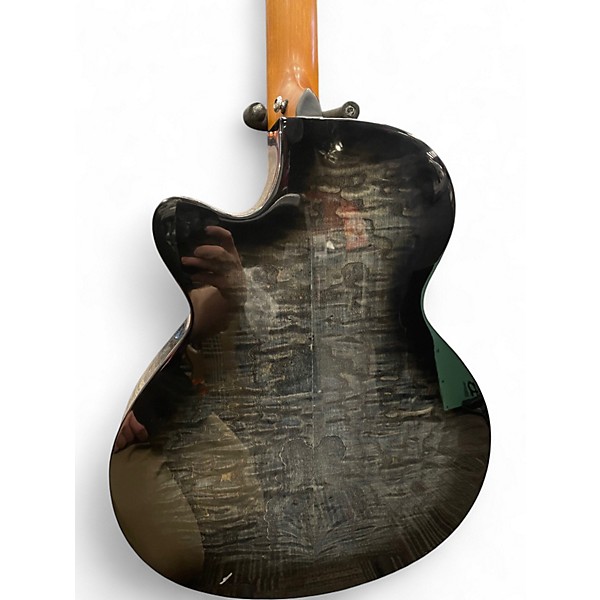 Used Mitchell MX430QAB Trans Black Acoustic Electric Guitar