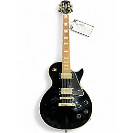 Used 2003 Epiphone Les Paul Custom Black and Gold Solid Body Electric Guitar
