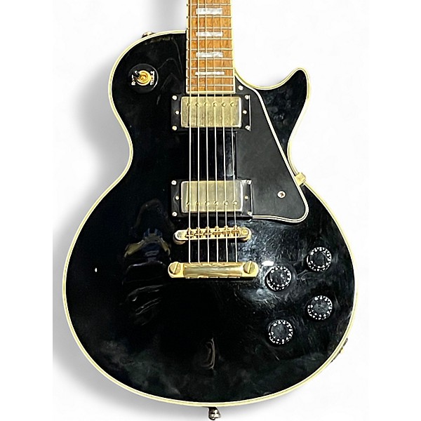 Used 2003 Epiphone Les Paul Custom Black and Gold Solid Body
