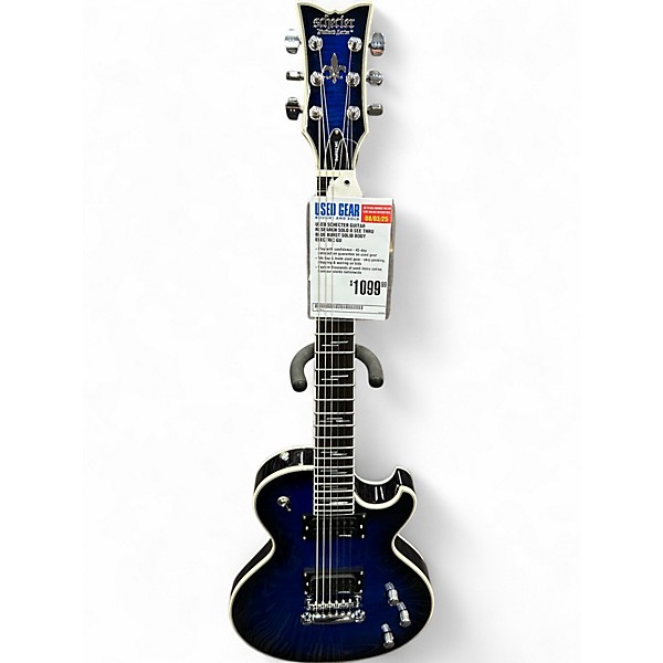 Used Schecter Guitar Research SOLO II SEE THRU BLUE BURST Solid Body Electric Guitar