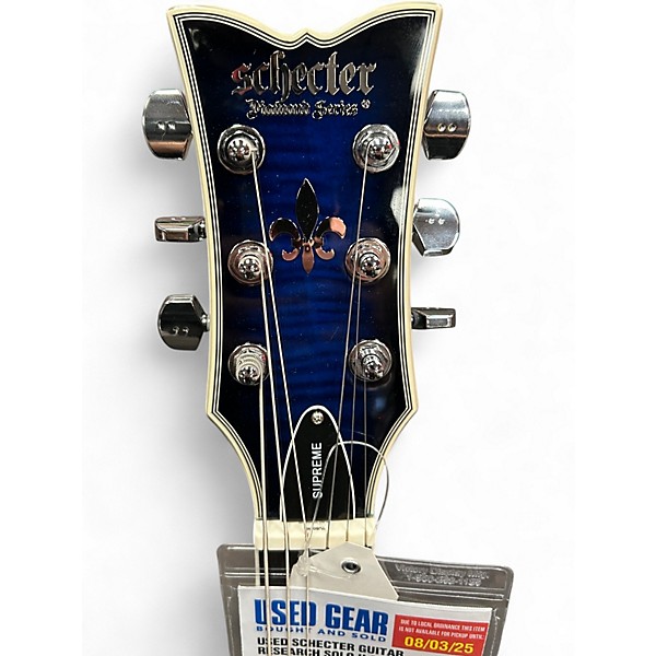 Used Schecter Guitar Research SOLO II SEE THRU BLUE BURST Solid Body Electric Guitar