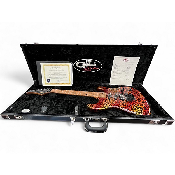 Used G&L LEGACY CUSTOM SHOP HSS LAVA BURST Solid Body Electric Guitar