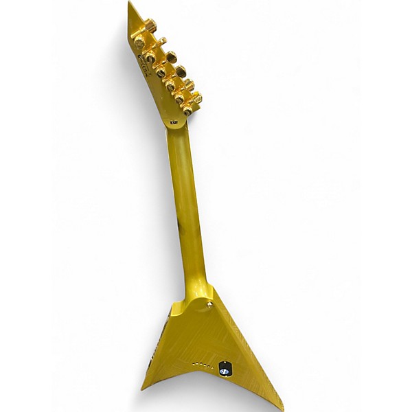 Used ESP LTD Kirk Hammet KH-V Metallic Gold Sparkle Solid Body Electric Guitar