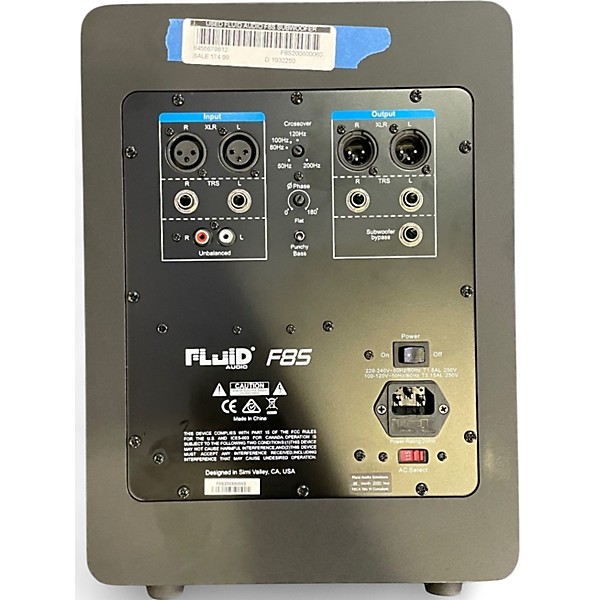 Used Fluid Audio F8S Subwoofer