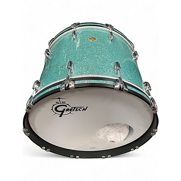Used Gretsch Drums 5 Piece USA CUSTOM Turquoise Glass Drum Kit