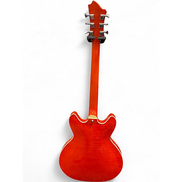 Used Hagstrom SUVIK-MDE Super Viking Mandarin Flame Hollow Body Electric Guitar