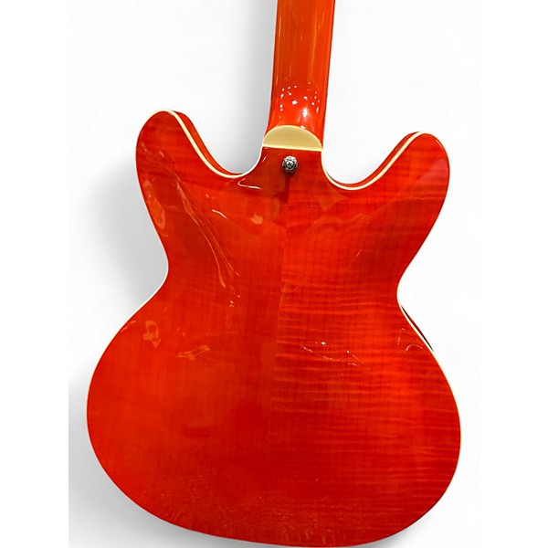 Used Hagstrom SUVIK-MDE Super Viking Mandarin Flame Hollow Body Electric Guitar